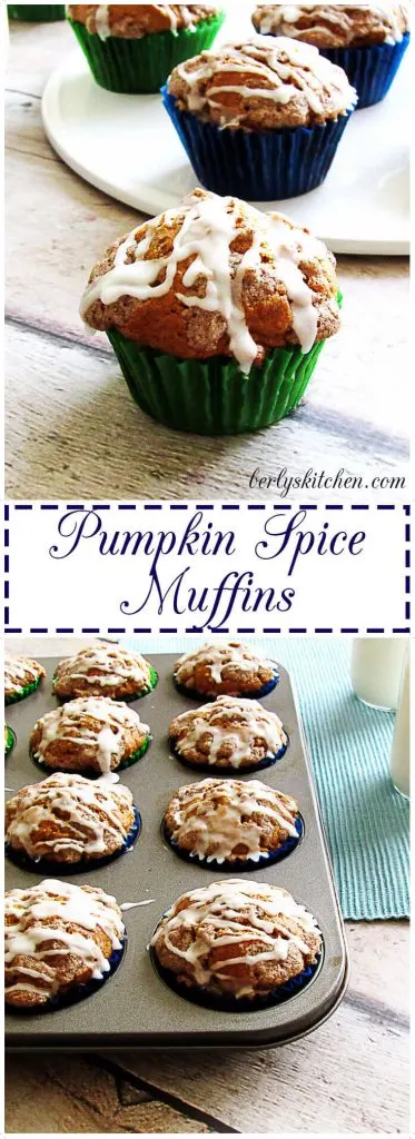 Pumpkin muffins in a pan.