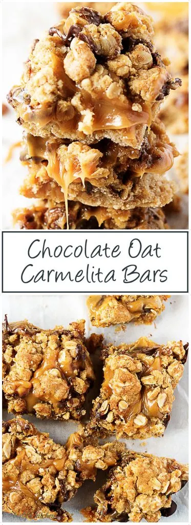 Carmelita bars on parchment paper.