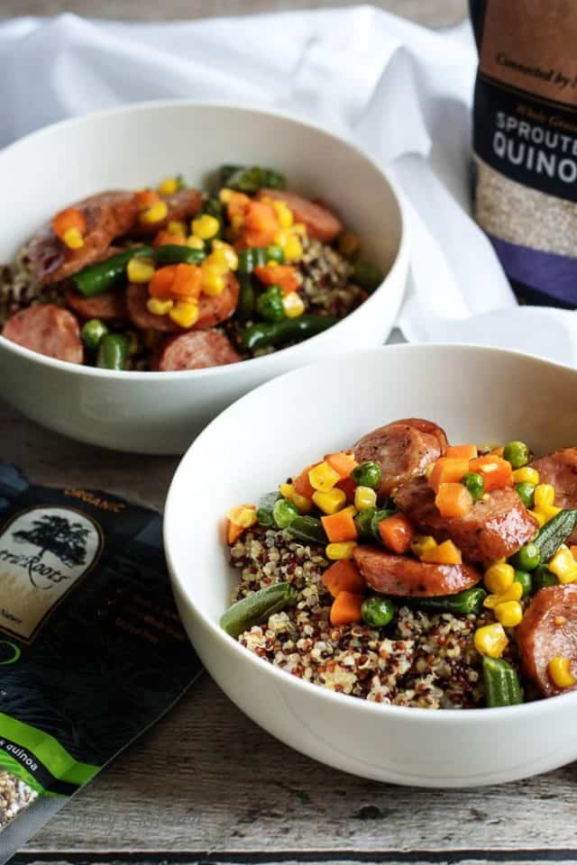 Sausage And Veggie Stir Fry Over Quinoa