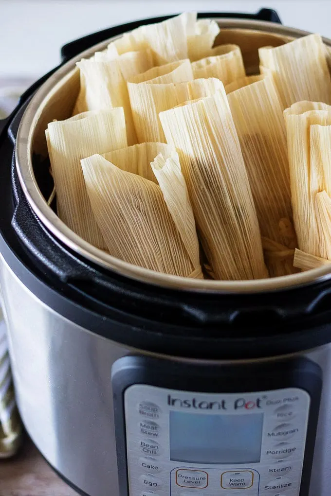 Homemade tamales in the instant pot.