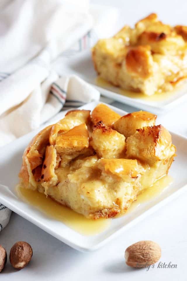 Eggnog Bread Pudding With Rum Sauce