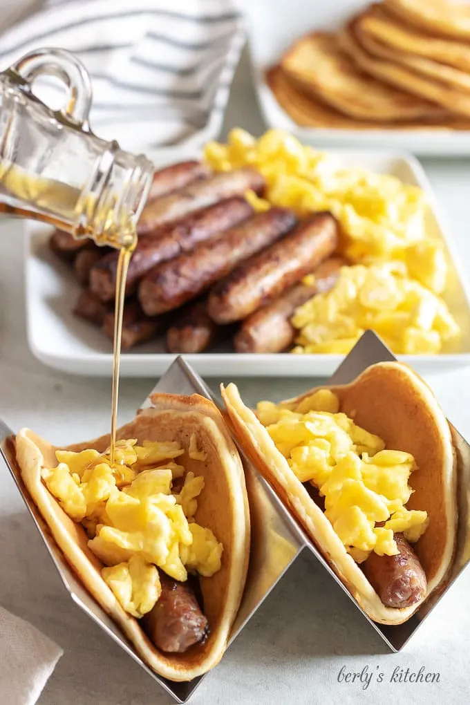 Pancakes And Sausage Breakfast Tacos Berly S Kitchen