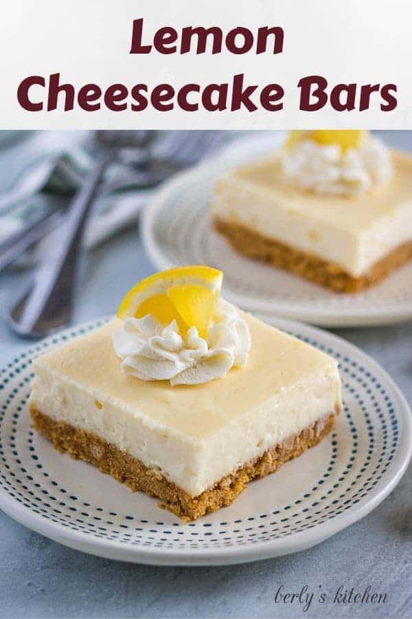 Lemon Cheesecake Bars | Berly's Kitchen