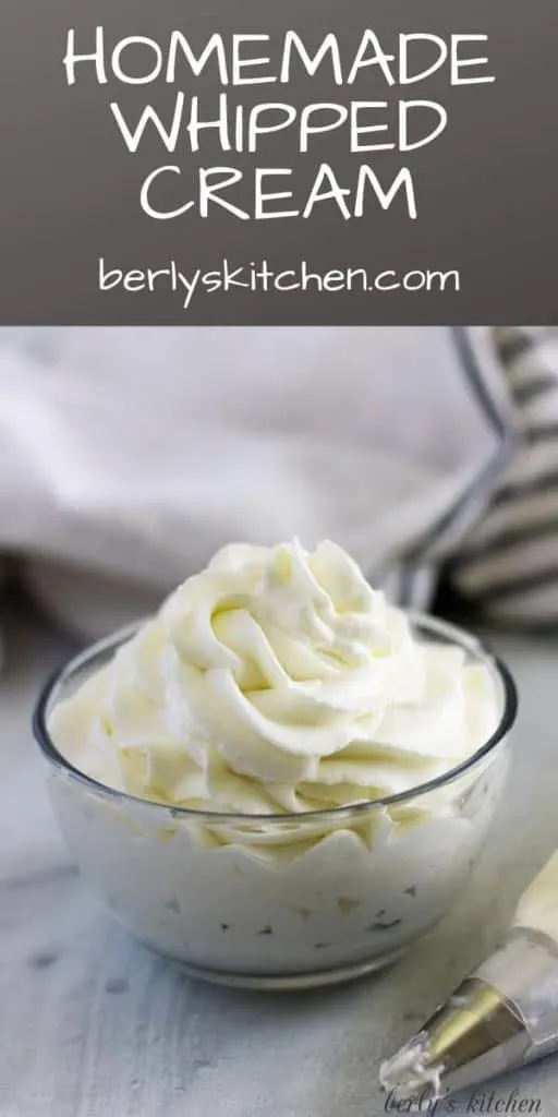 Homemade whipped cream pin used for pinterest.