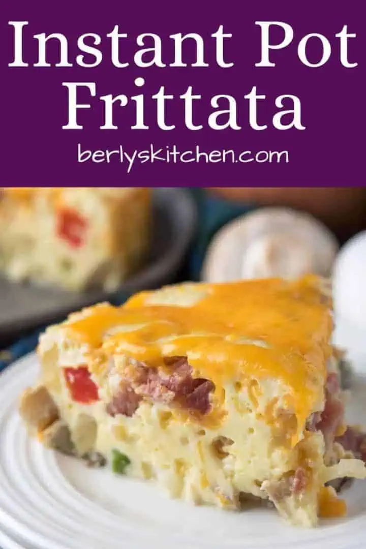 A close-up view of the instant pot ham frittata.