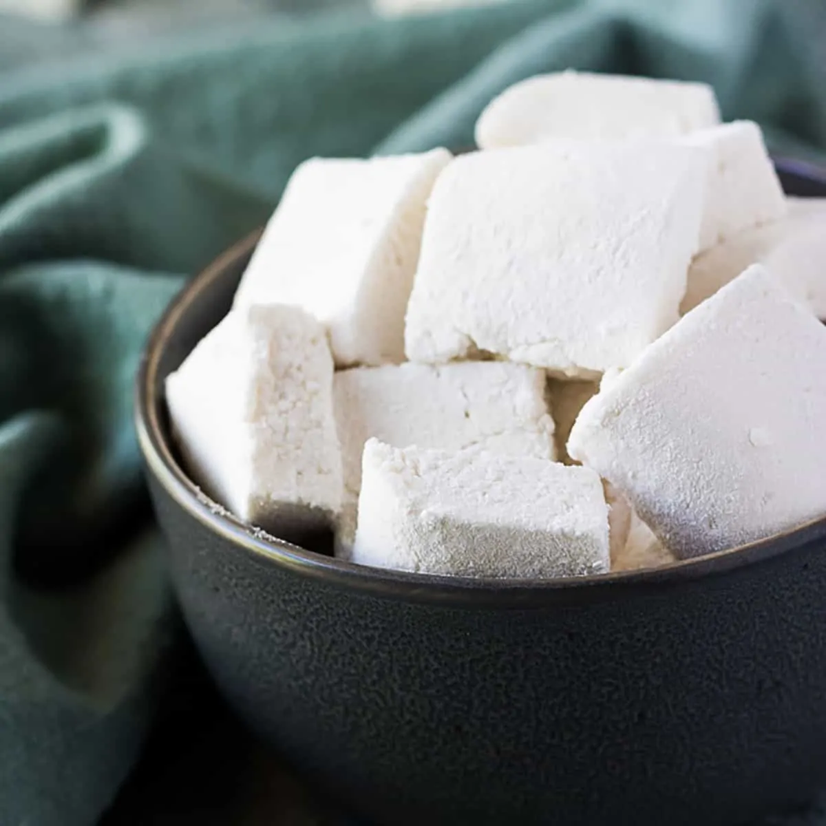 A close-up of the marshmallows showing the light and fluffy texture.