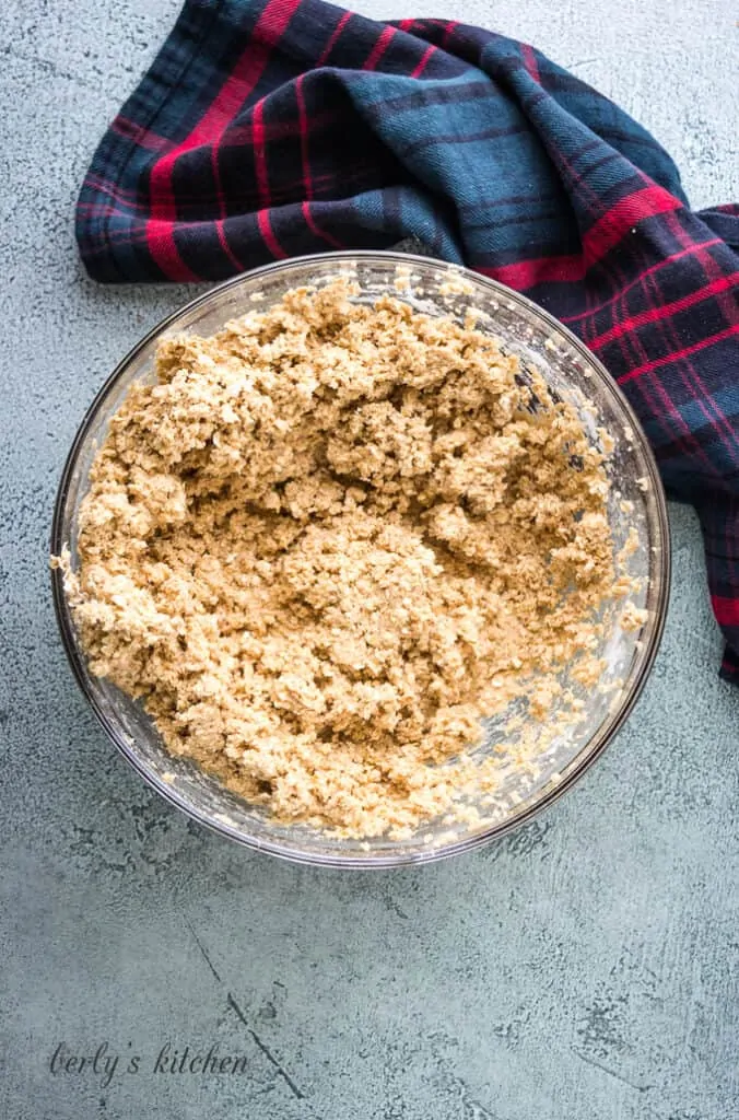 The oats have been mixed in and the dough is ready to chill.