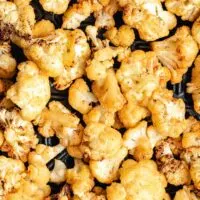 A close-up view of the cooked cauliflower.