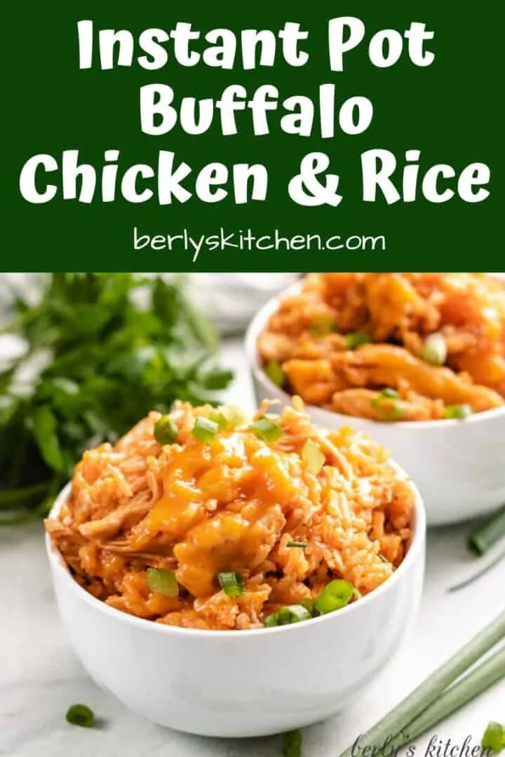 Cheesy chicken and rice with green onions.