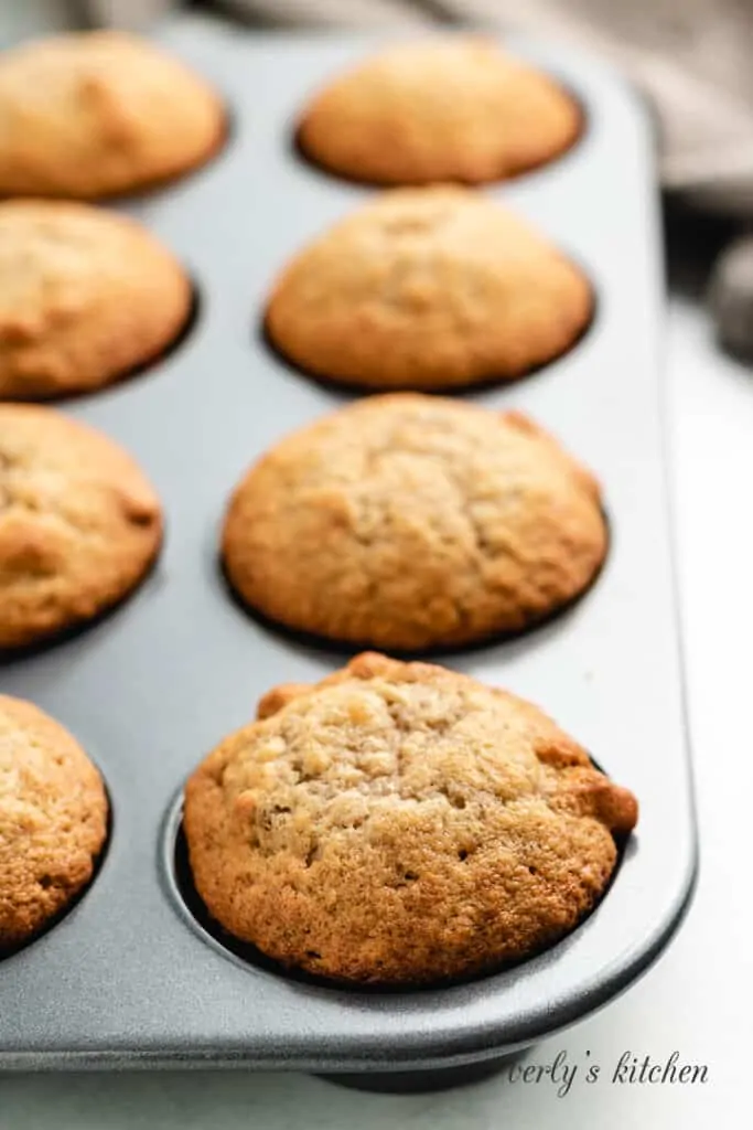 The muffins have baked and need to cool.