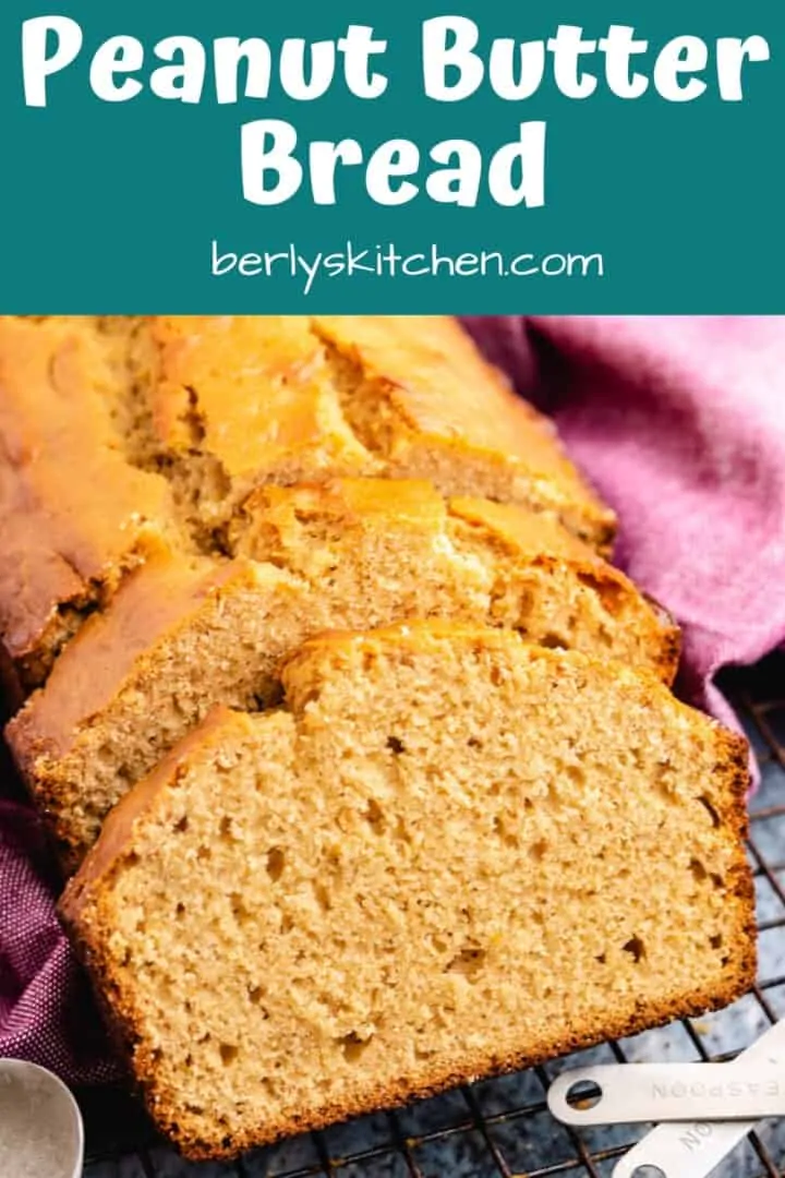 A close-up view of the peanut butter bread.