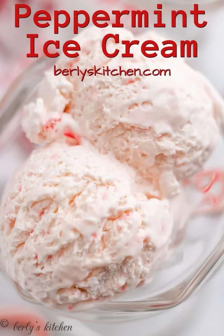 A close-up view of the peppermint ice cream.