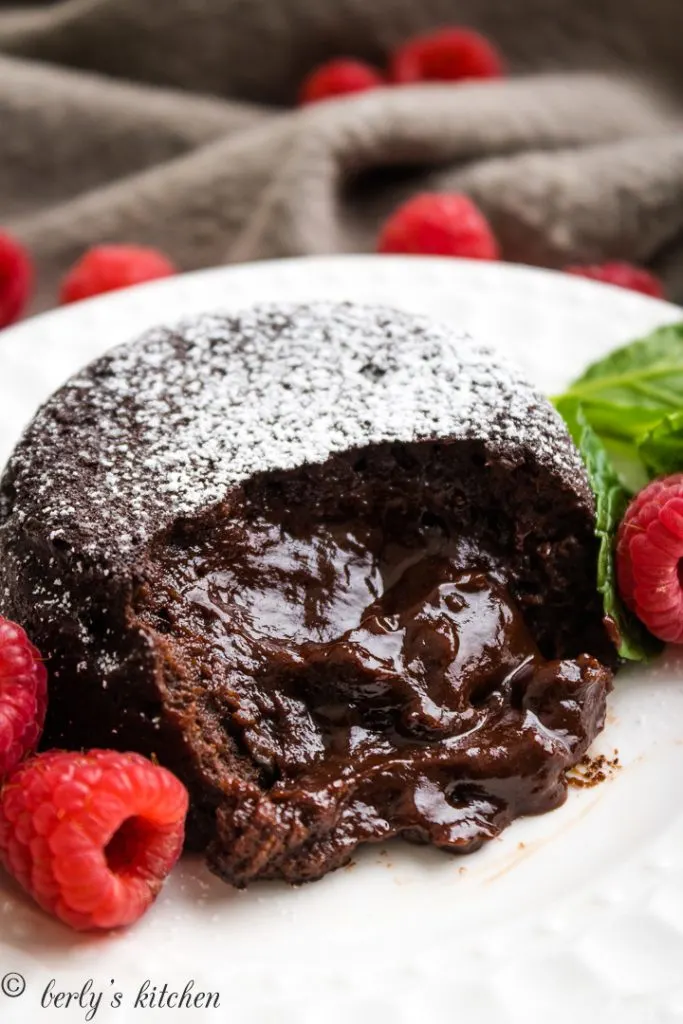 Instant pot lava cakes with fresh berries.