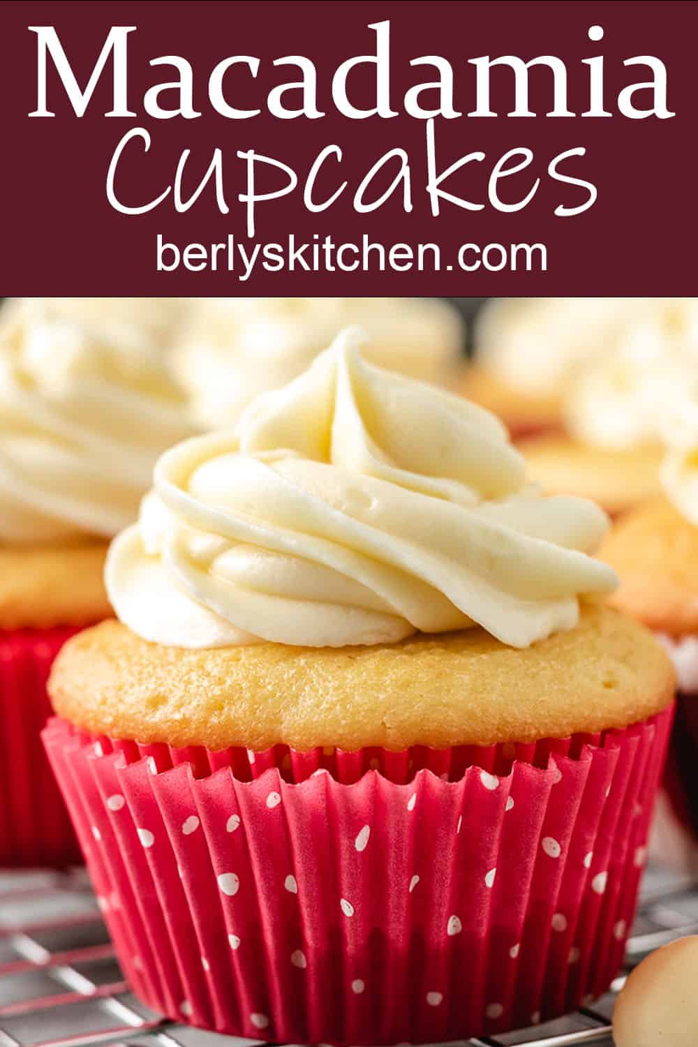 Macadamia Cupcakes With White Chocolate Frosting