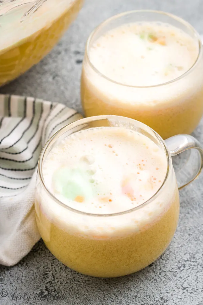 Ice cream punch in a mug.