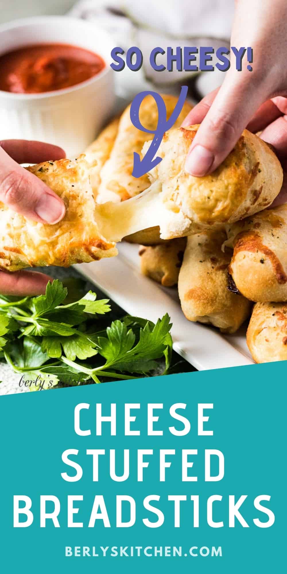 Easy Cheese Stuffed Breadsticks | Berly's Kitchen