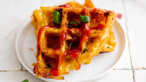 Broccoli Cheddar Hashbrown Waffles with Poached Eggs — All Types