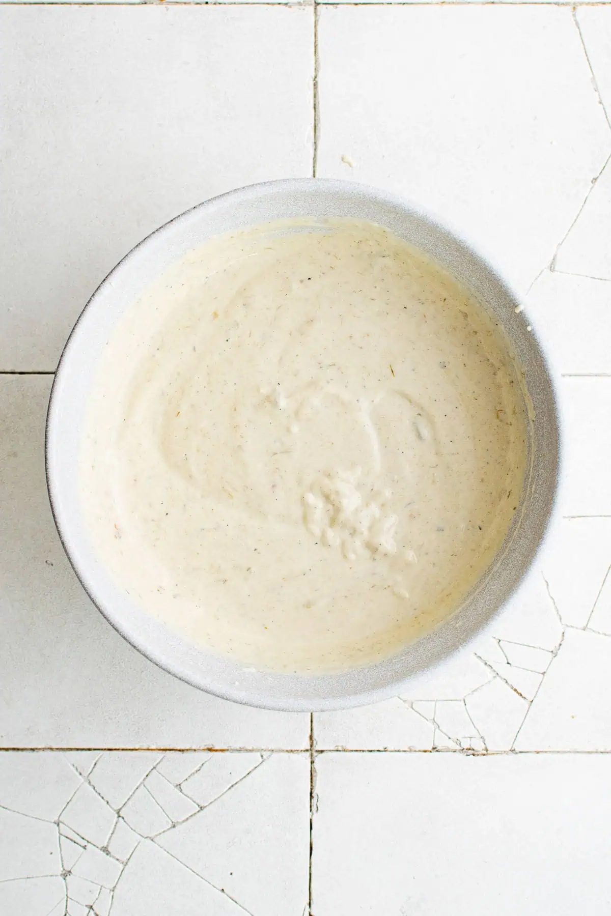 Chile cream sauce in a bowl.