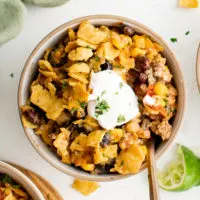 Tex-mex casserole with sour cream.