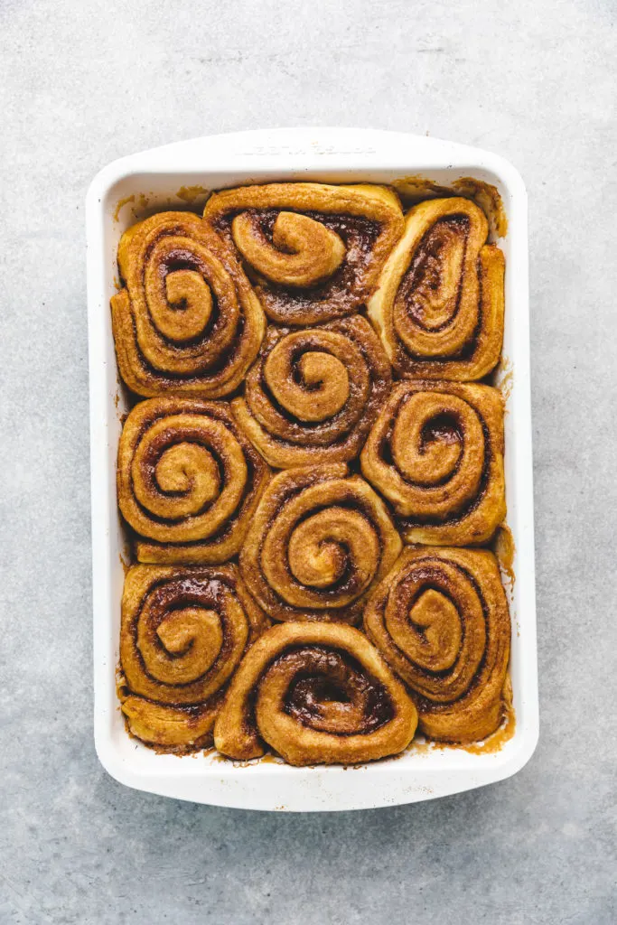 Baked rolls in a pan.