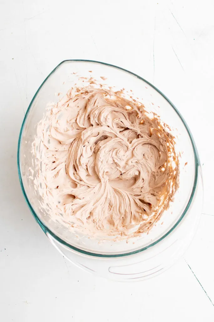 Whipped hot chocolate in a bowl.