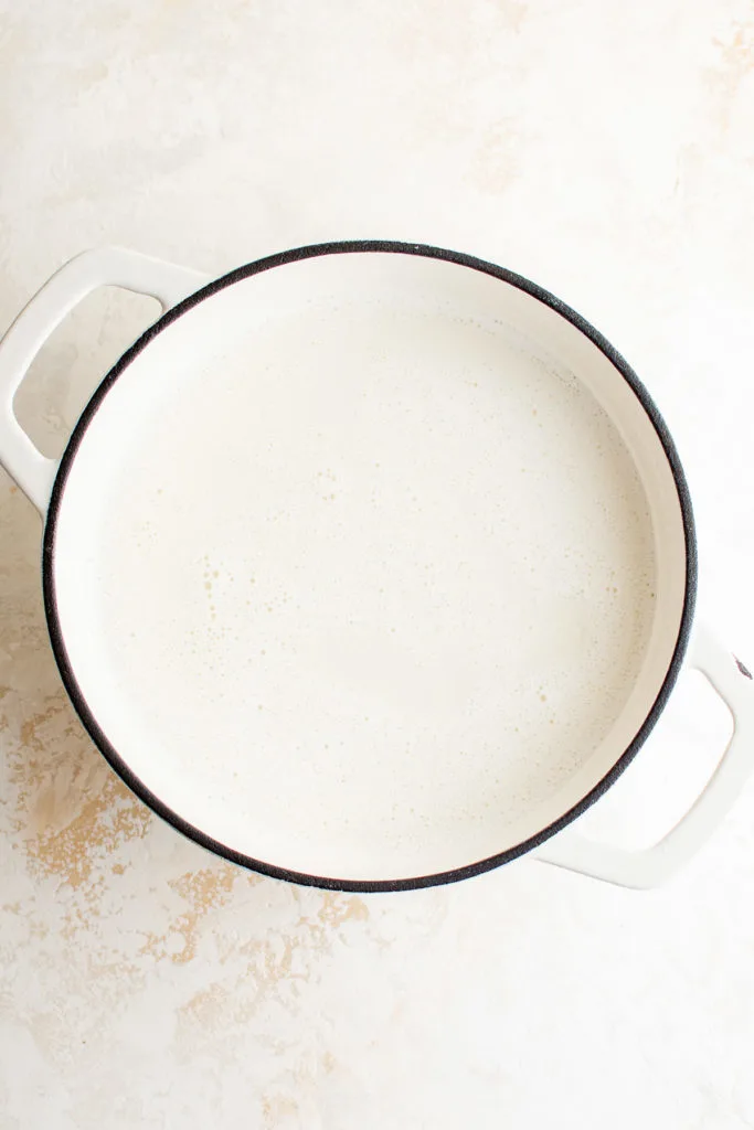 Hot chocolate in a pan.