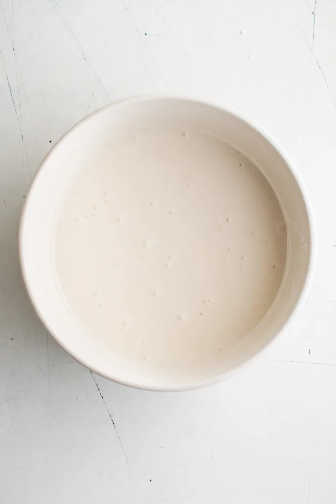 Vanilla glaze in a bowl.