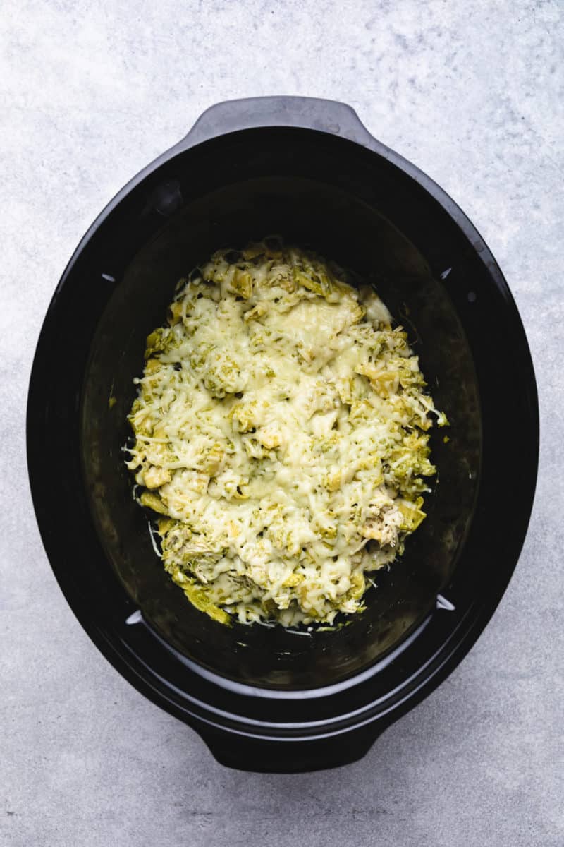 Crockpot Chicken Pesto Pasta