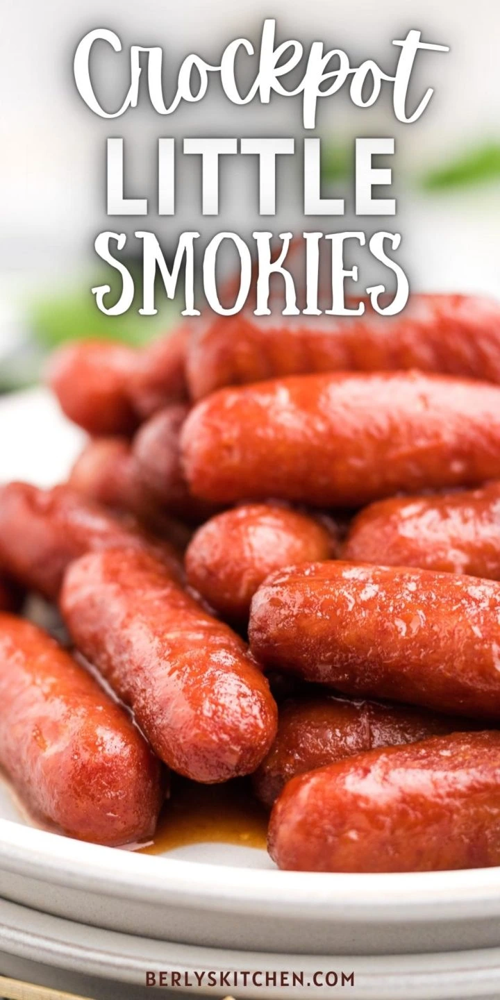 Plate of crockpot little smokies.