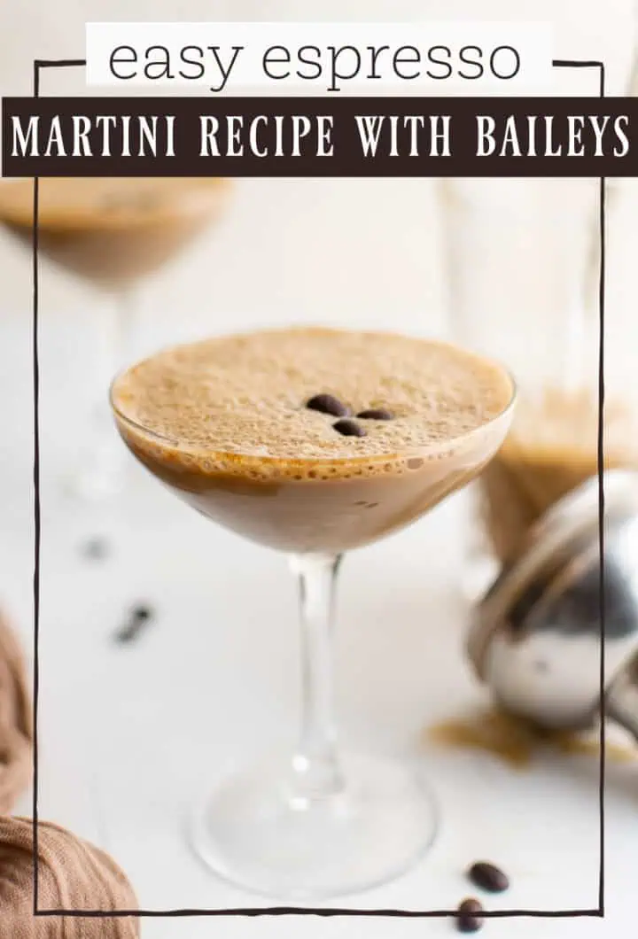 Coffee beans on top of an espresso martini.