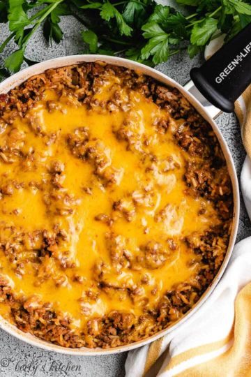 Cheesy Hamburger Rice Casserole