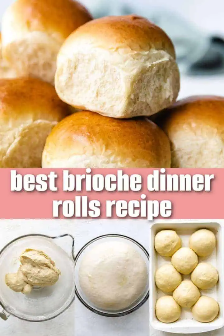 Collage showing how to make dinner rolls.