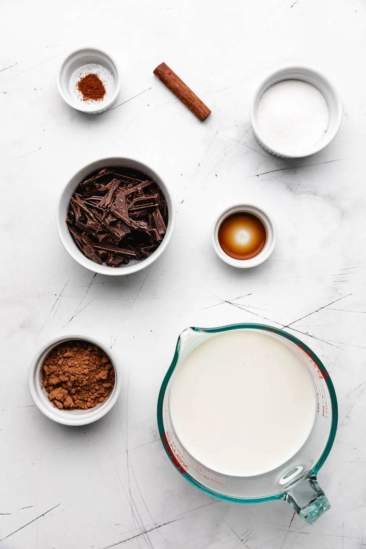 Ingredients needed for mexican hot chocolate.