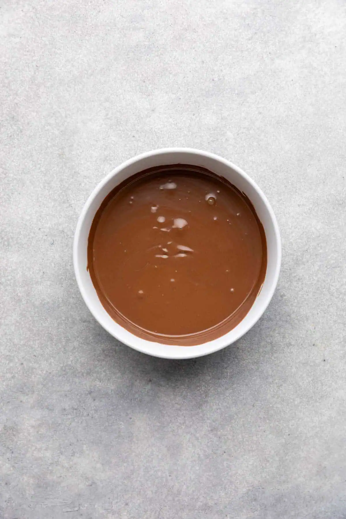 Melted chocolate in a bowl.