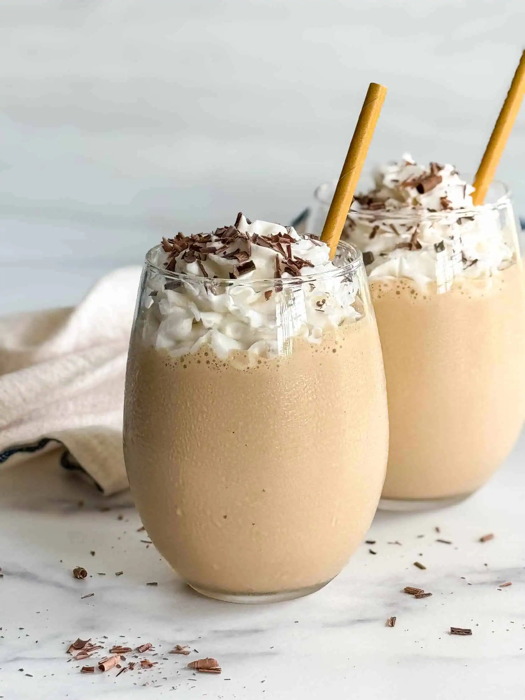 Coffee milkshake with booze and whipped cream.