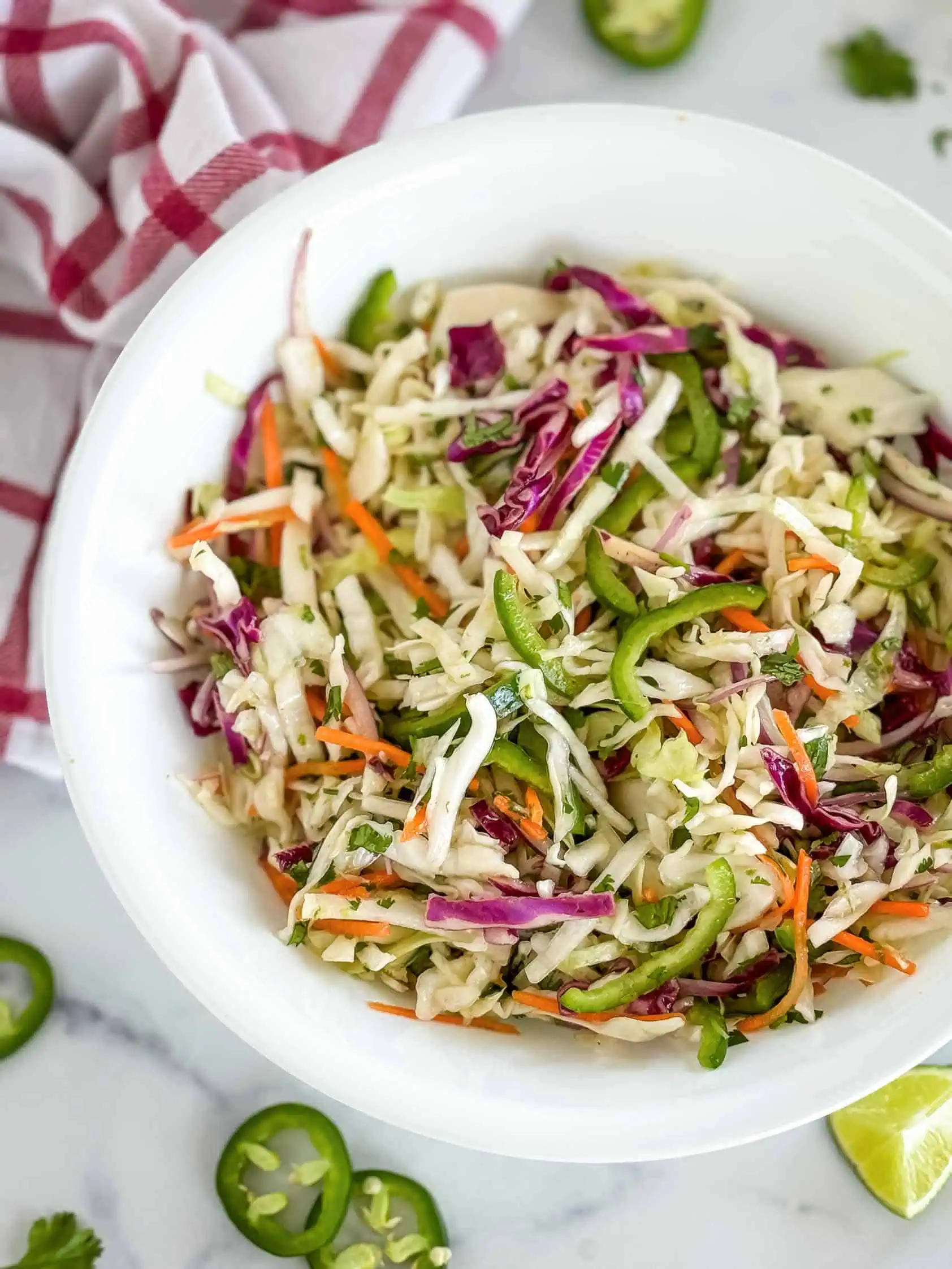 Mexican taco slaw in a bowl.