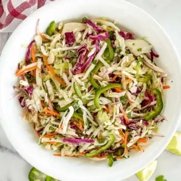 Mexican taco slaw in a large bowl.