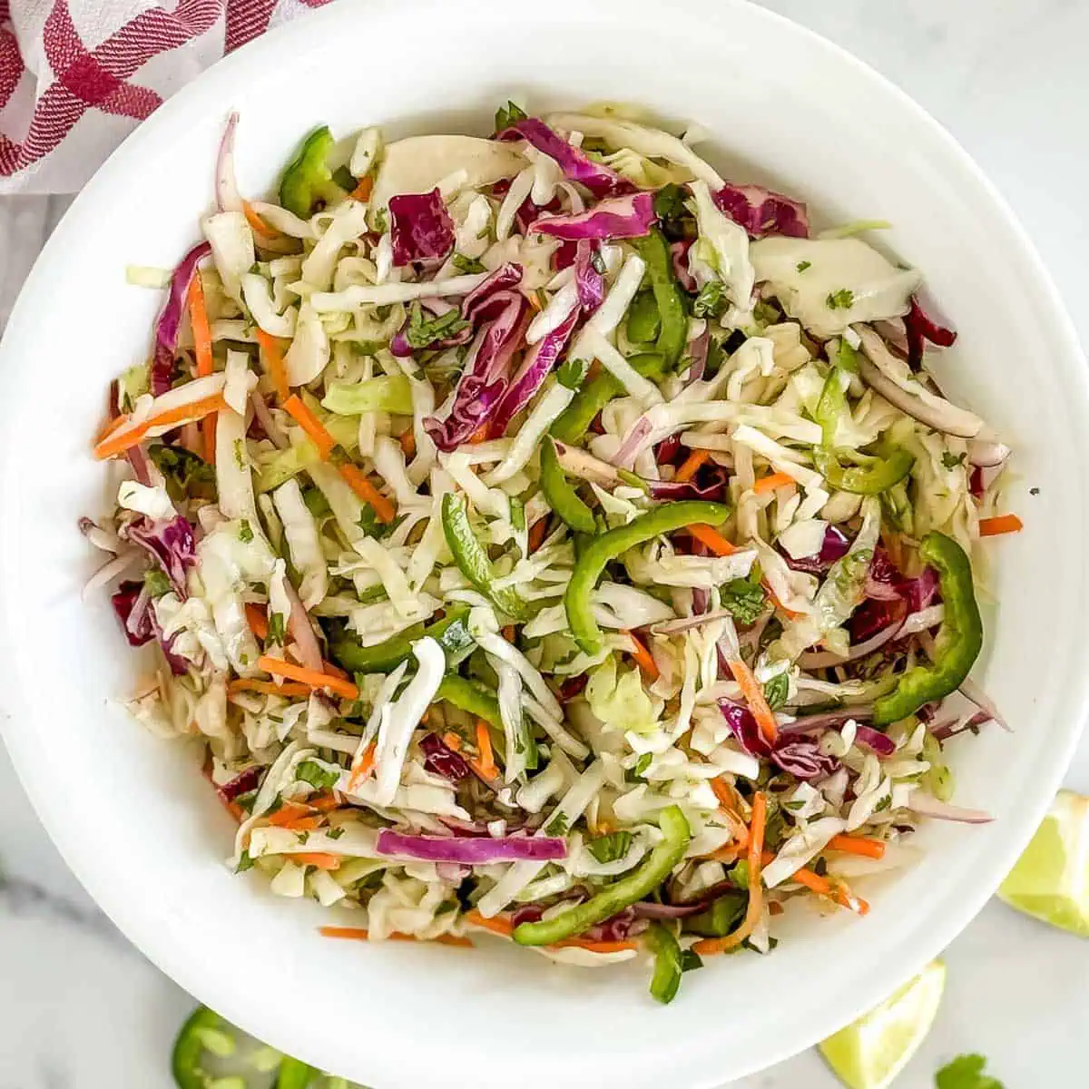 Mexican taco slaw in a large bowl.