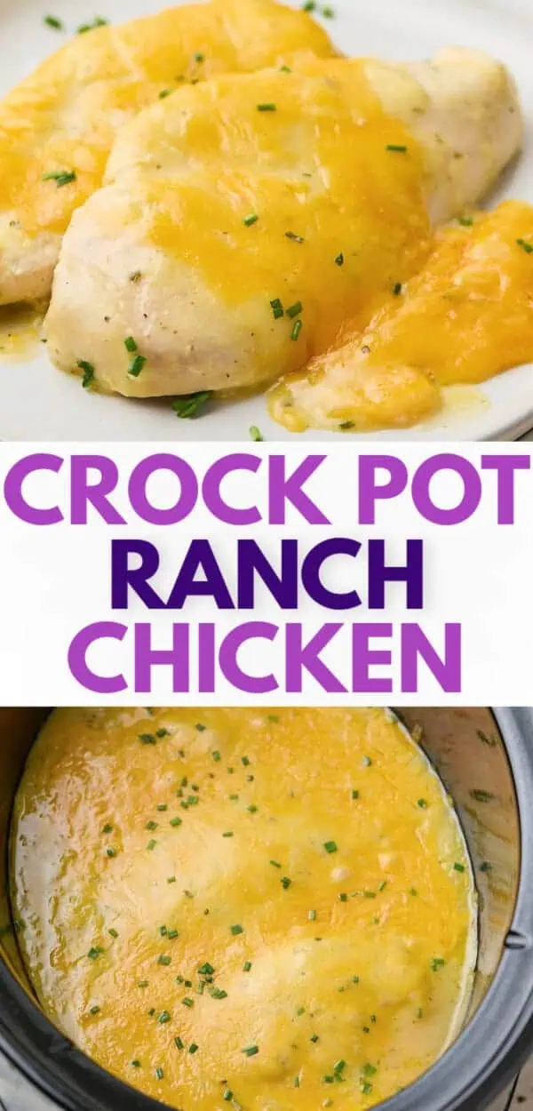 Cheesy ranch chicken cooked in a crockpot, ideal for quick 3-hour crockpot recipes and busy family dinners.