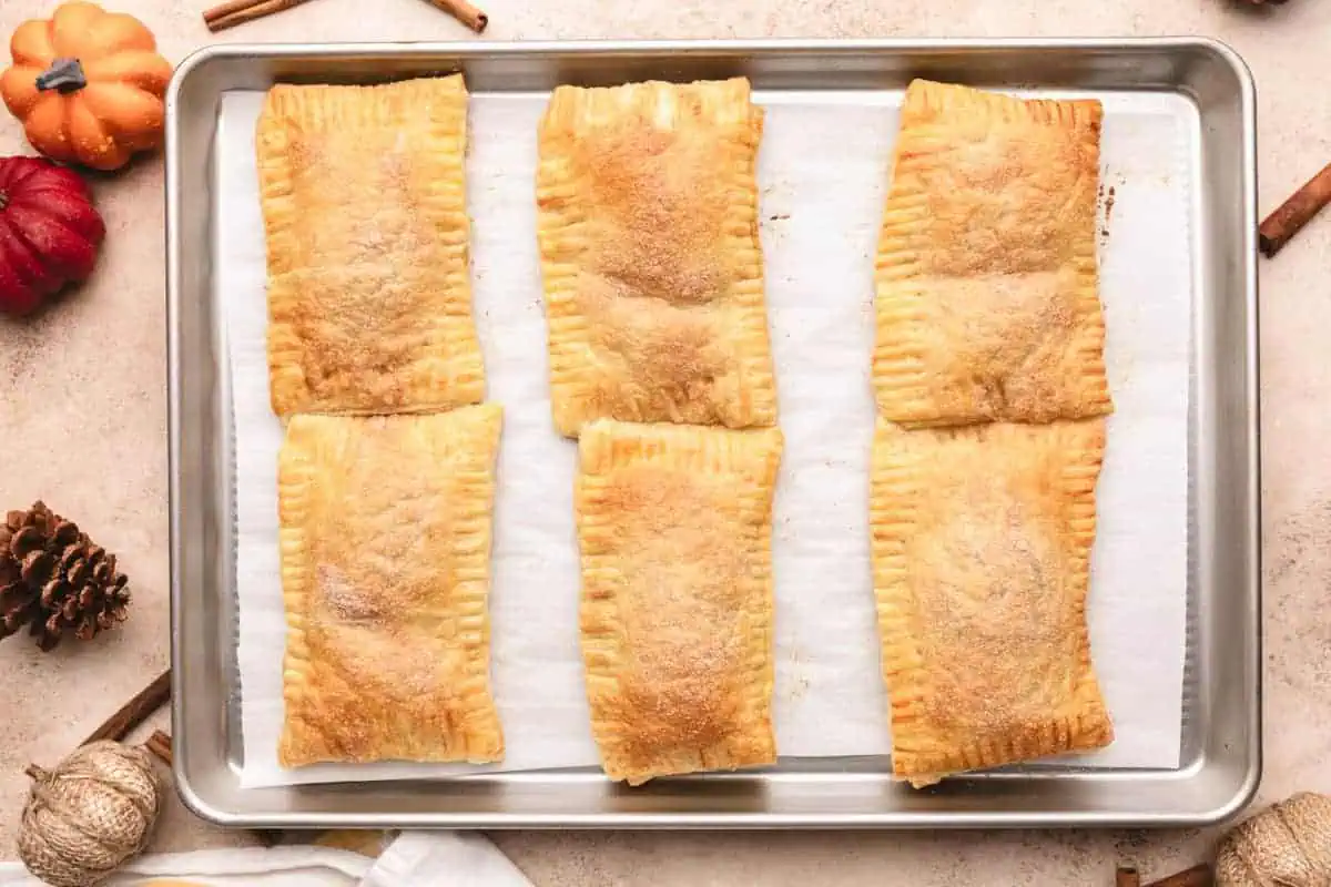 Freshly baked pumpkin butter hand pies with flaky golden crust.