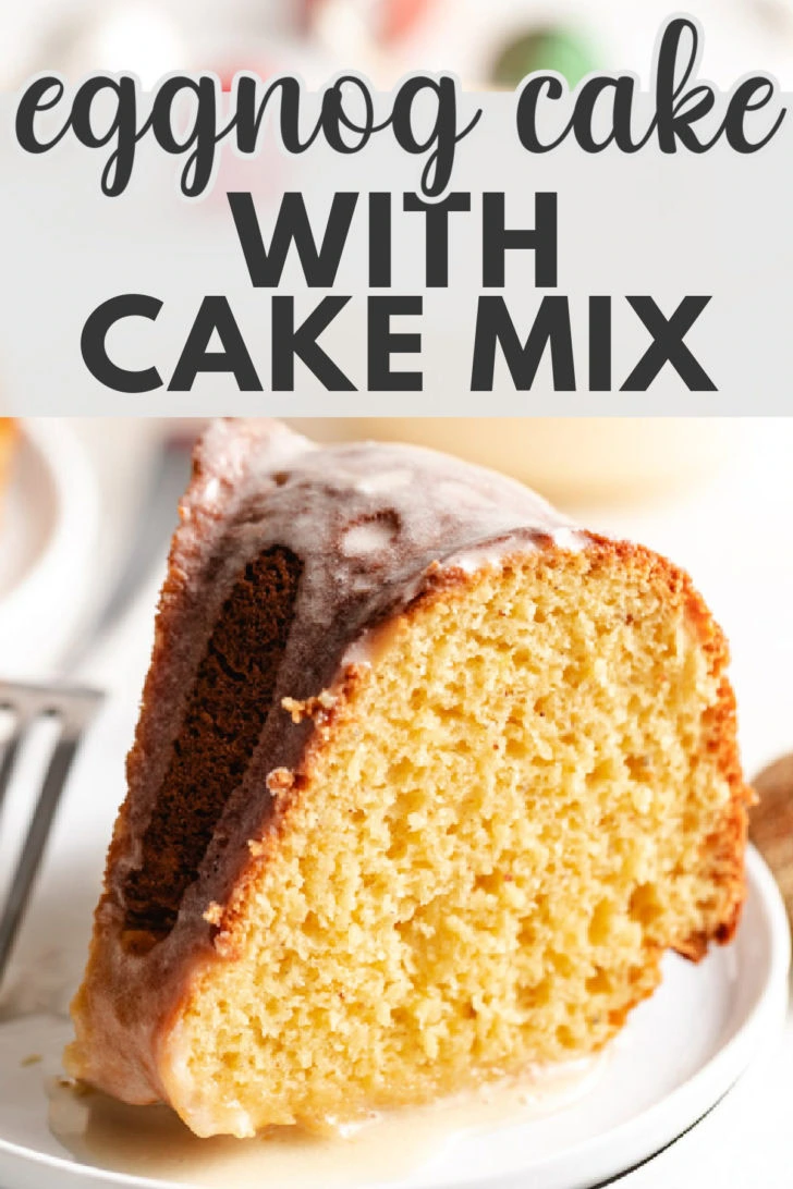 Close up view of eggnog bundt cake on plates.