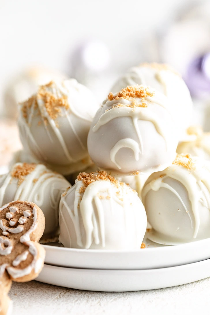 No bake truffles next to a cookie.