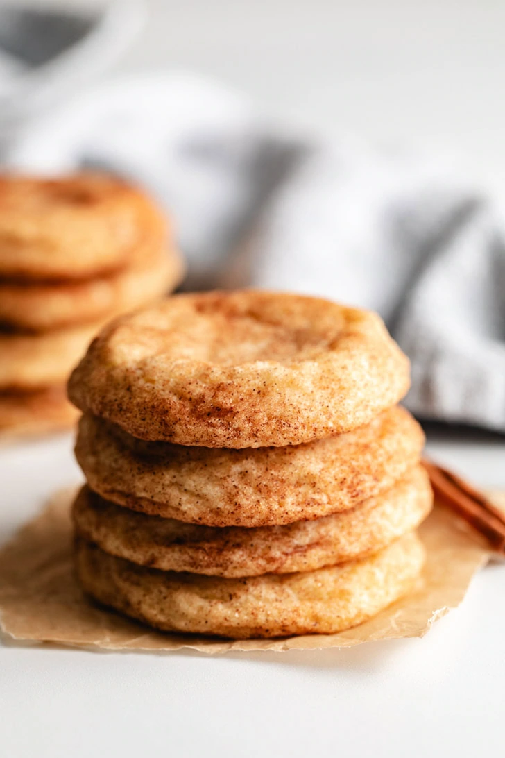 Snickerdoodle recipe on parchment paper.