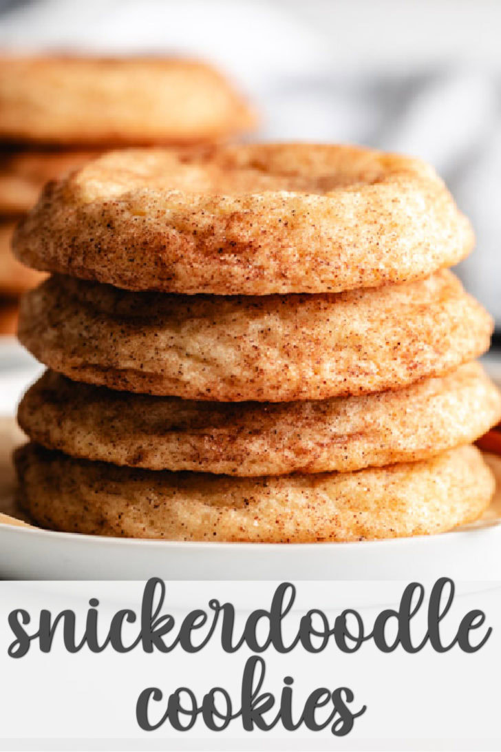 Stack of snickerdoodles on parchment.